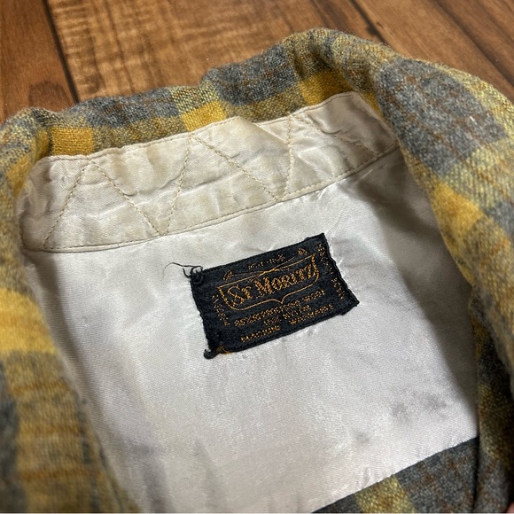 True Vintage 70s / 80s Wool Flannel Plaid Shirt St Moritz Men’s Medium - Picture 6 of 11